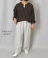 IMDSH2101LPD 60s AUTO LOOM LINEN PLAIN OVERDYE EASY CROPPED PANTS