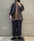 IMDSH2101LPD 60s AUTO LOOM LINEN PLAIN OVERDYE EASY CROPPED PANTS