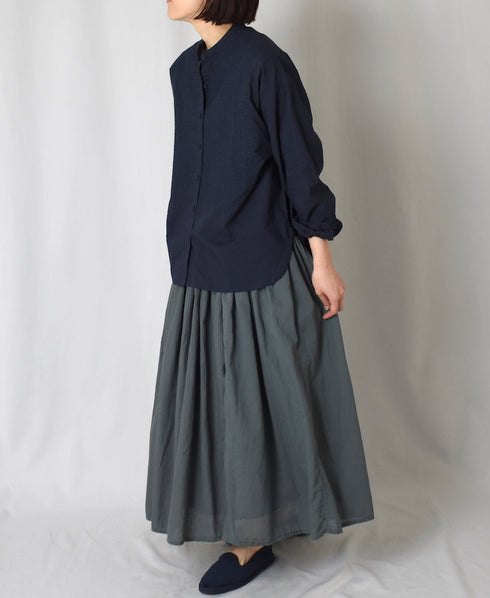 NMDS25236D COTTON & LINEN PATCHWORK RAJASTHAN TUCK GATHERED SKIRT