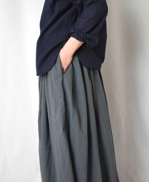 NMDS25236D COTTON & LINEN PATCHWORK RAJASTHAN TUCK GATHERED SKIRT