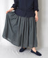 NMDS25236D COTTON & LINEN PATCHWORK RAJASTHAN TUCK GATHERED SKIRT