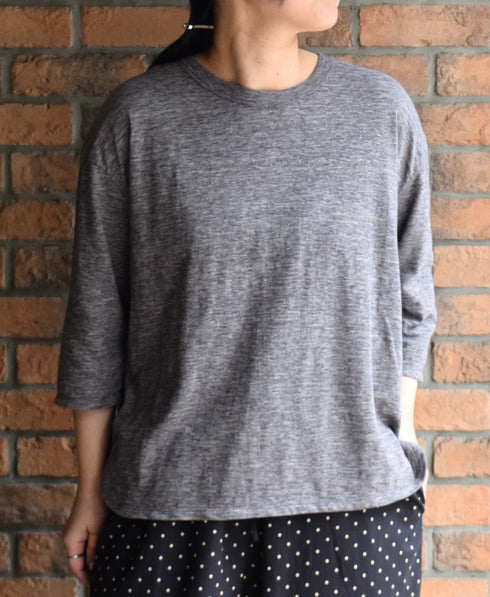 GNSL25041 SLUB VINTAGE CREW-NECK 3/4SL LONG SHIRT