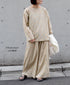 INAM2516FD COTTON FLOWER PRINT GATHERED EASY PANTS WITH LINING
