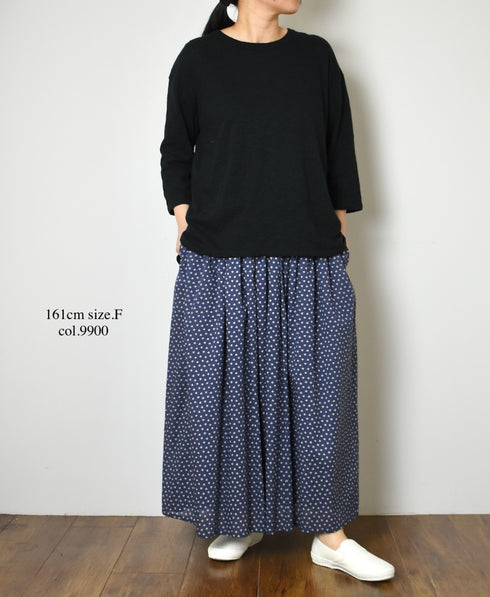 GNSL25041 SLUB VINTAGE CREW-NECK 3/4SL LONG SHIRT