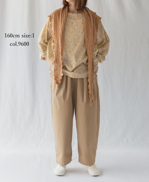INAM2513FD COTTON FLOWER PRINT BOAT NECK SMOCK