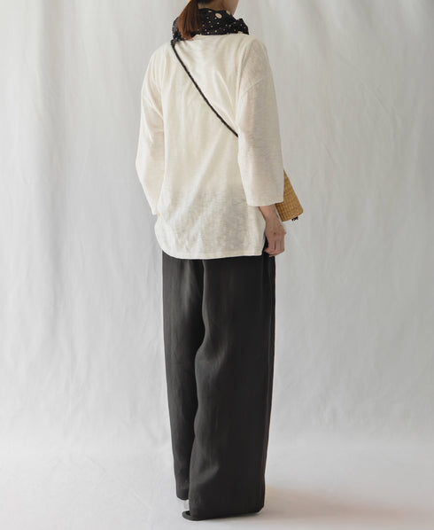 GNSL25041 SLUB VINTAGE CREW-NECK 3/4SL LONG SHIRT