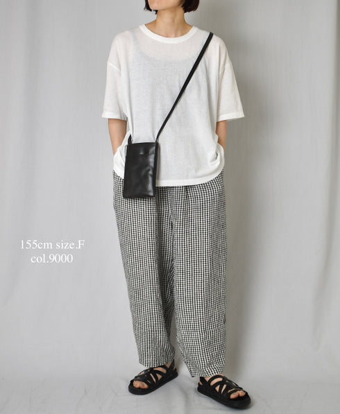 GNSL25052 GEORGETTE JERSEY CREW-NECK T-SHIRT