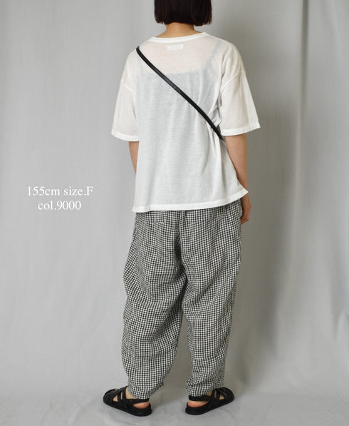GNSL25052 GEORGETTE JERSEY CREW-NECK T-SHIRT