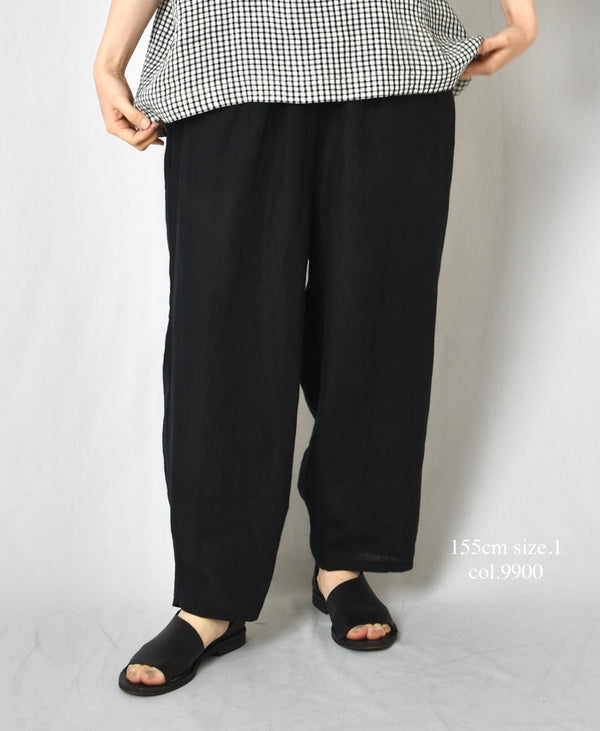INSL24206 60s LINEN PLAIN EASY PANTS
