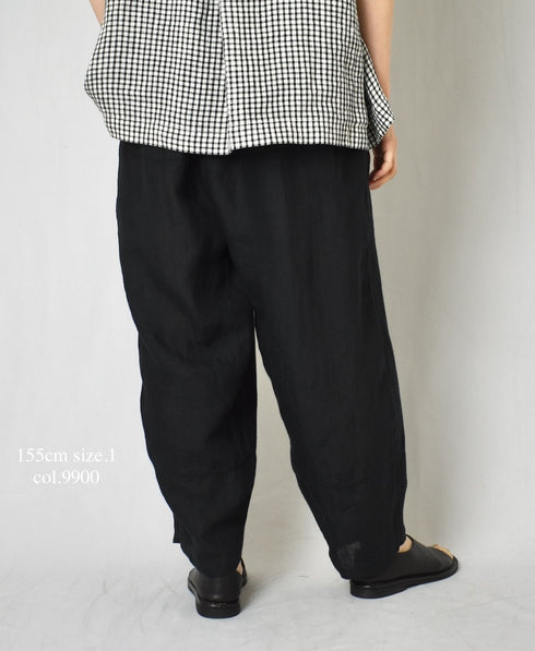 INSL24206 60s LINEN PLAIN EASY PANTS