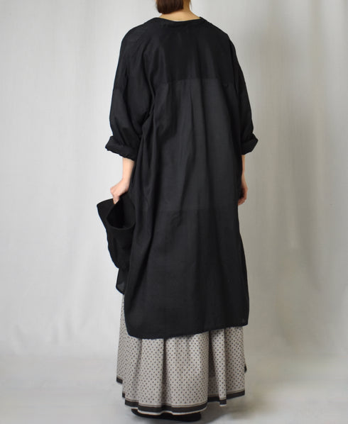 INMDS25105 80s VOILE TRIANGLE BLOCK PRINT GATHERED SKIRT