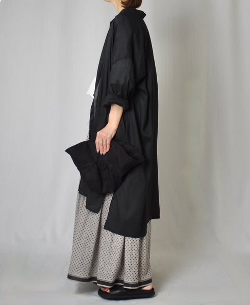 INMDS25105 80s VOILE TRIANGLE BLOCK PRINT GATHERED SKIRT