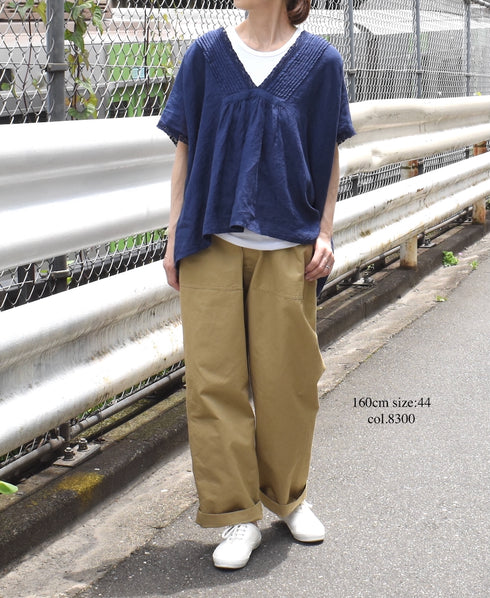 GNHT2451CL COTTON/LINEN KERSEY BAKER PANTS