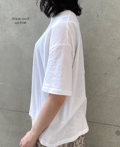 GNSL25052 GEORGETTE JERSEY CREW-NECK T-SHIRT