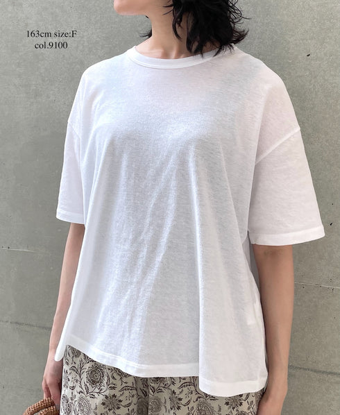 GNSL25052 GEORGETTE JERSEY CREW-NECK T-SHIRT