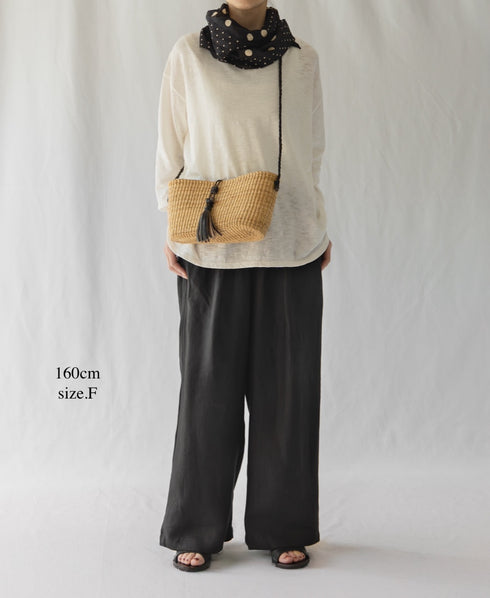 GNSL25041 SLUB VINTAGE CREW-NECK 3/4SL LONG SHIRT