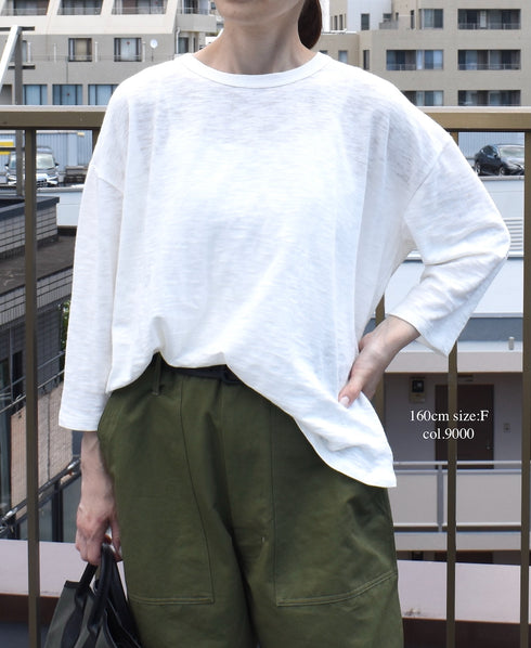 GNSL25041 SLUB VINTAGE CREW-NECK 3/4SL LONG SHIRT