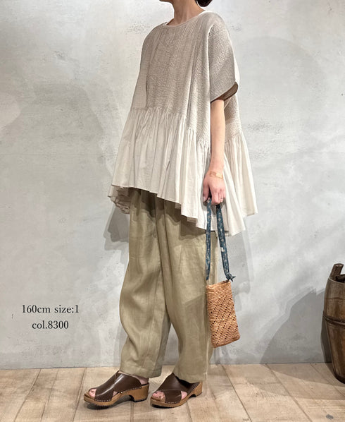 GNMDS2501NLT LINEN TWILL 2TUCK TAPERED EASY PANTS