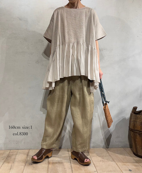 GNMDS2501NLT LINEN TWILL 2TUCK TAPERED EASY PANTS