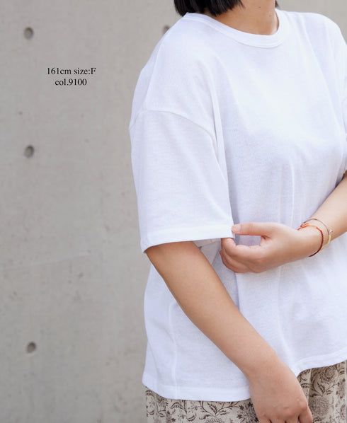 GNSL25052 GEORGETTE JERSEY CREW-NECK T-SHIRT