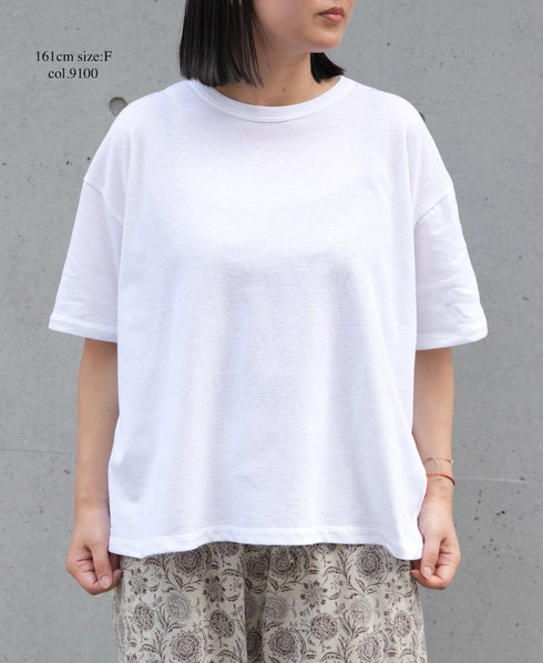GNSL25052 GEORGETTE JERSEY CREW-NECK T-SHIRT