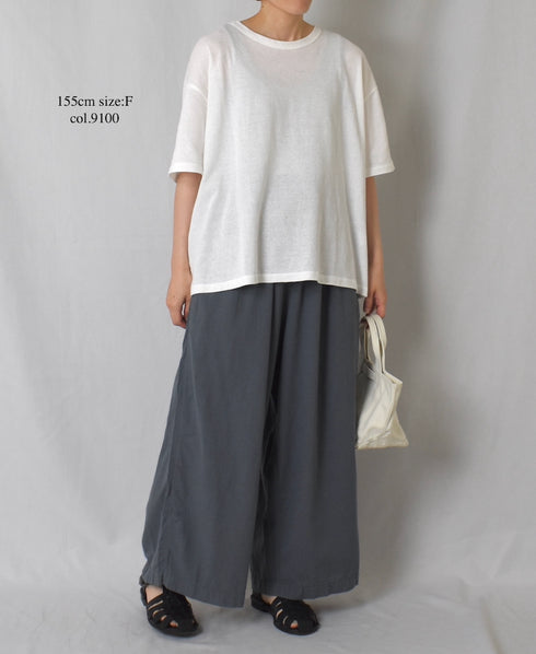 GNSL25052 GEORGETTE JERSEY CREW-NECK T-SHIRT