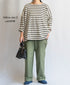 NLA2351 REGULAR STRIPE OVERSIZE L/SL BOAT-NECK BASQUE SHIRT