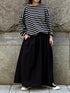 NLA2351 REGULAR STRIPE OVERSIZE L/SL BOAT-NECK BASQUE SHIRT