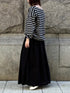 NLA2351 REGULAR STRIPE OVERSIZE L/SL BOAT-NECK BASQUE SHIRT