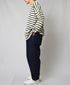 NLA2351 REGULAR STRIPE OVERSIZE L/SL BOAT-NECK BASQUE SHIRT