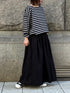 NLA2351 REGULAR STRIPE OVERSIZE L/SL BOAT-NECK BASQUE SHIRT