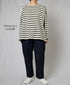 NLA2351 REGULAR STRIPE OVERSIZE L/SL BOAT-NECK BASQUE SHIRT