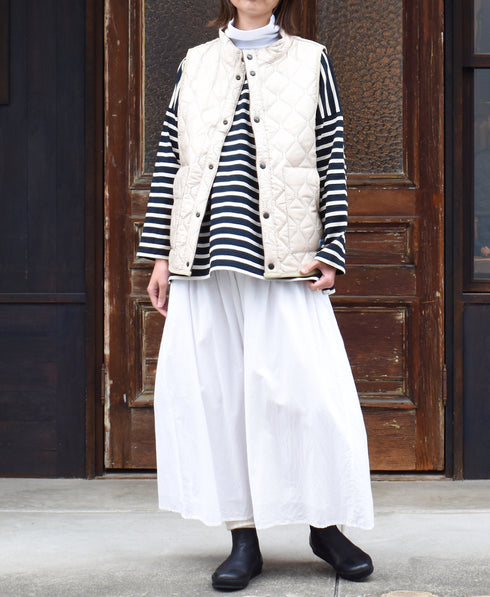 NLA2351 REGULAR STRIPE OVERSIZE L/SL BOAT-NECK BASQUE SHIRT