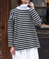 NLA2351 REGULAR STRIPE OVERSIZE L/SL BOAT-NECK BASQUE SHIRT
