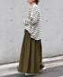 NLA2351 REGULAR STRIPE OVERSIZE L/SL BOAT-NECK BASQUE SHIRT