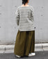 NLA2351 REGULAR STRIPE OVERSIZE L/SL BOAT-NECK BASQUE SHIRT