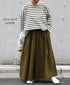 NLA2351 REGULAR STRIPE OVERSIZE L/SL BOAT-NECK BASQUE SHIRT
