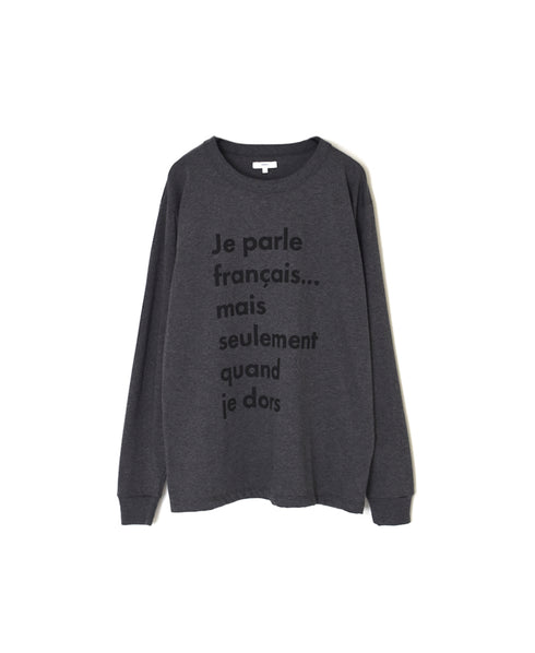 NFA2351P46 4.4oz COTTON JERSEY "JE PARLE" CREW NECK OVERSIZE L/SL T