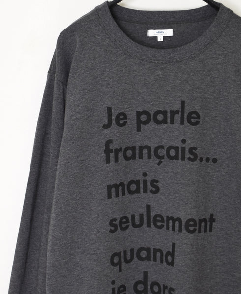 NFA2351P46 4.4oz COTTON JERSEY "JE PARLE" CREW NECK OVERSIZE L/SL T