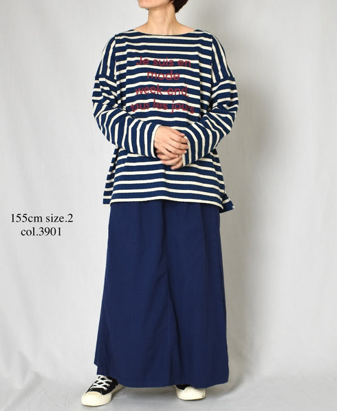 INAM2556PD 40s POPLIN OVERDYE WRAP CULOTTES WITH SEAM POCET