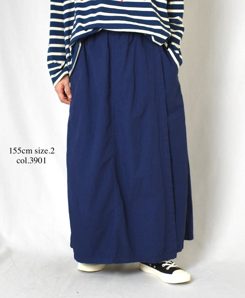 INAM2556PD 40s POPLIN OVERDYE WRAP CULOTTES WITH SEAM POCET