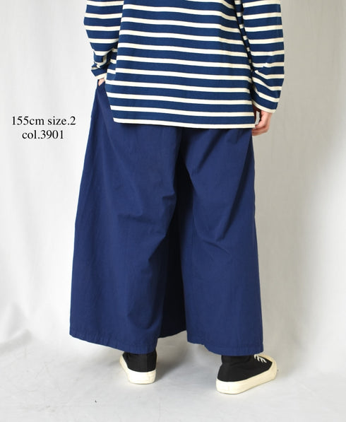 INAM2556PD 40s POPLIN OVERDYE WRAP CULOTTES WITH SEAM POCET