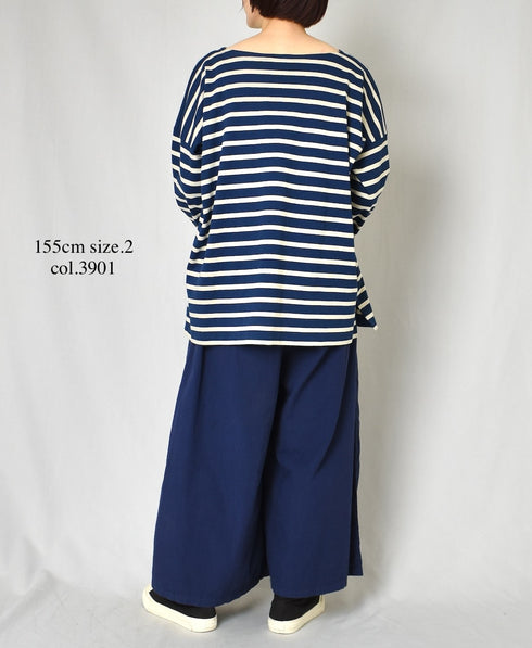 INAM2556PD 40s POPLIN OVERDYE WRAP CULOTTES WITH SEAM POCET