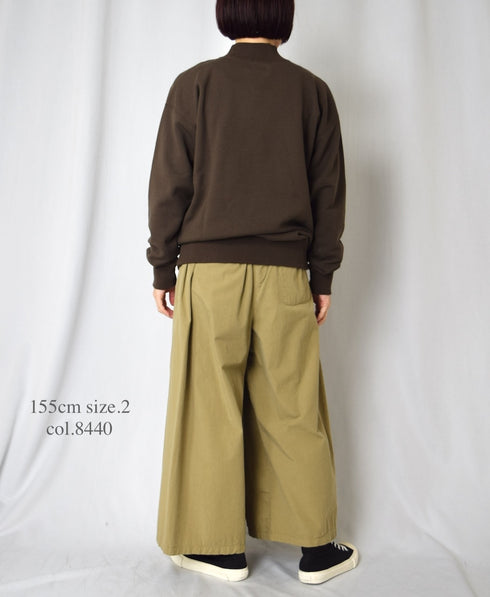 INAM2556PD 40s POPLIN OVERDYE WRAP CULOTTES WITH SEAM POCET
