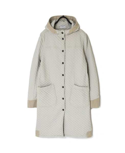 NAM0553 COTTON QUILT HOODED COAT