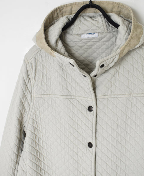 NAM0553 COTTON QUILT HOODED COAT