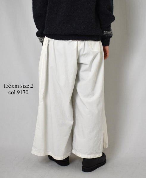 INAM2556PD 40s POPLIN OVERDYE WRAP CULOTTES WITH SEAM POCET