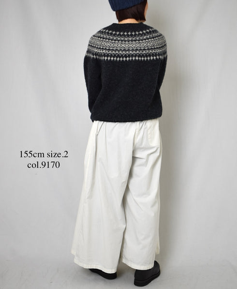 INAM2556PD 40s POPLIN OVERDYE WRAP CULOTTES WITH SEAM POCET