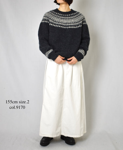 INAM2556PD 40s POPLIN OVERDYE WRAP CULOTTES WITH SEAM POCET