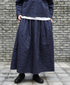 NMDS26213 60s STITCHED ORGANIC CAMBRIC GATHERED SKIRT WITH LINING